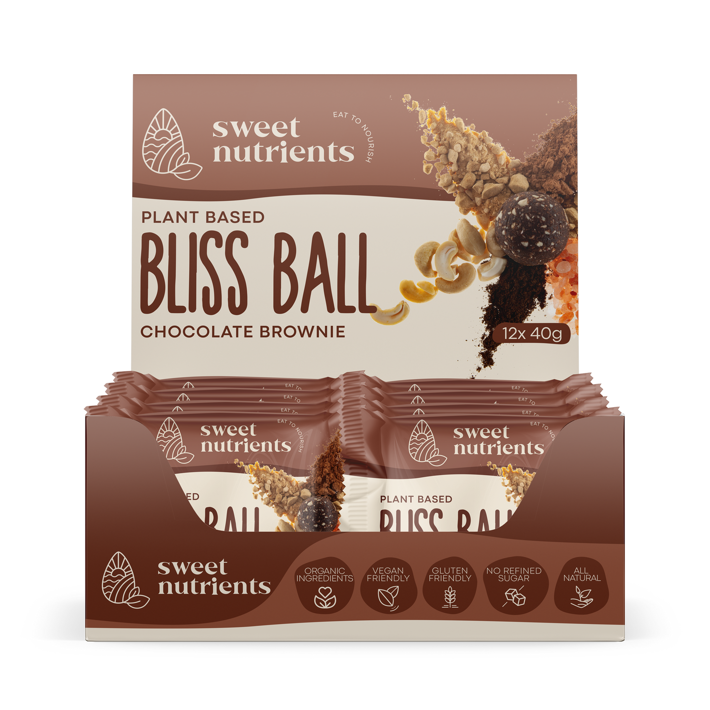 Chocolate Brownie Bliss Balls Carton (12 Pack)