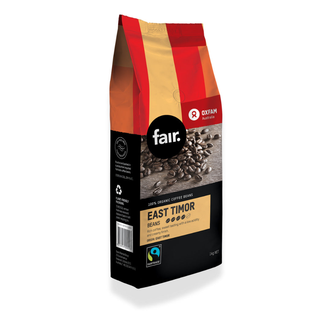 Oxfam fair East Timor Organic Fairtrade Coffee Beans 1kg