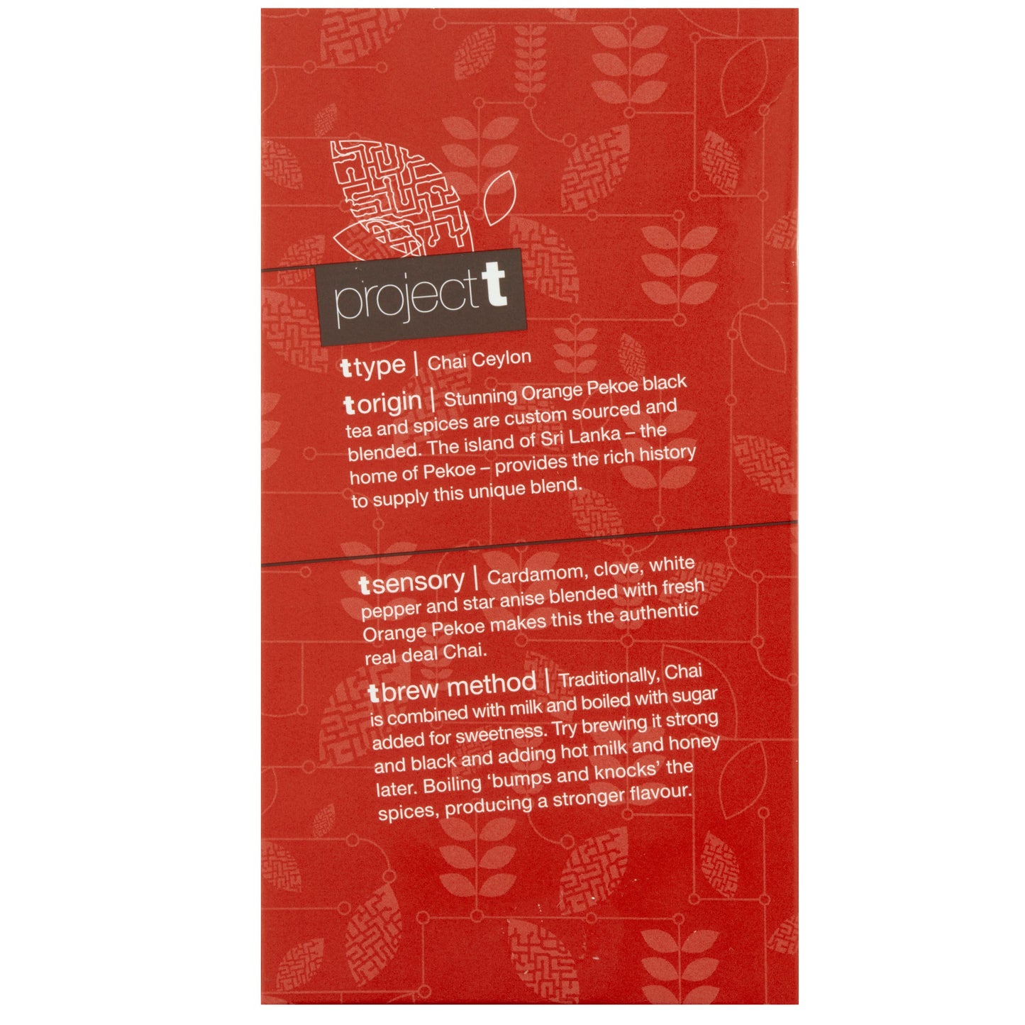 Project T Chai Loose Leaf Tea 80g Fair Coffee