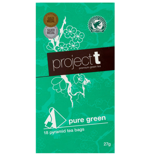 Project T Pure Green Pyramid Tea Bags 18pk Fair Coffee