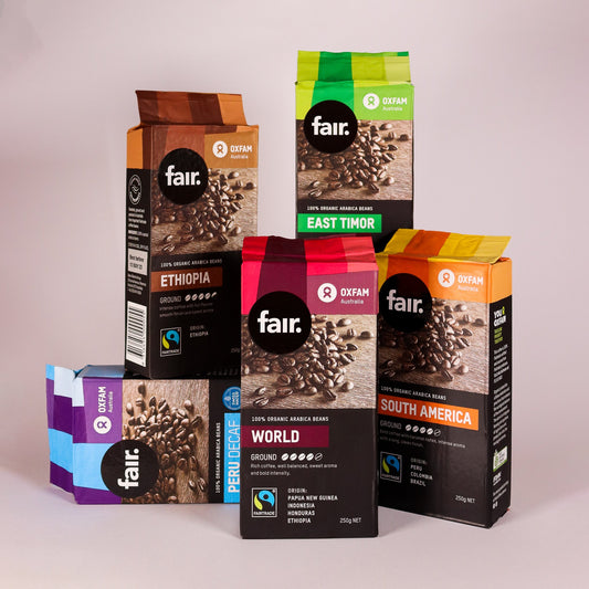 Oxfam Fair 250g Ground Sampler Pack Roasted Coffee Oxfam fair