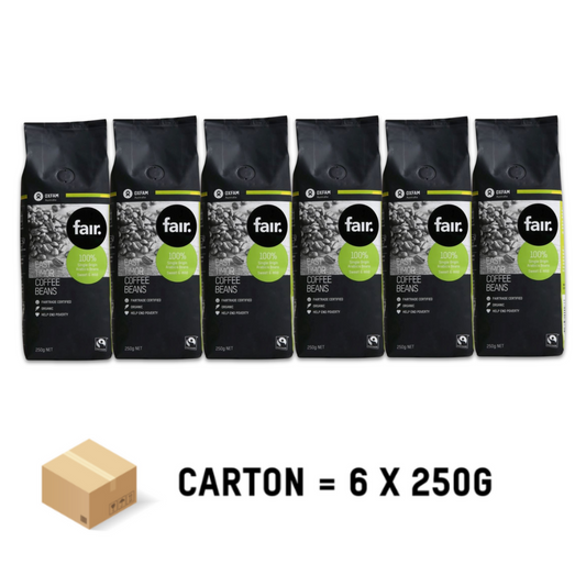 Carton 6 x Oxfam fair East Timor beans 250g