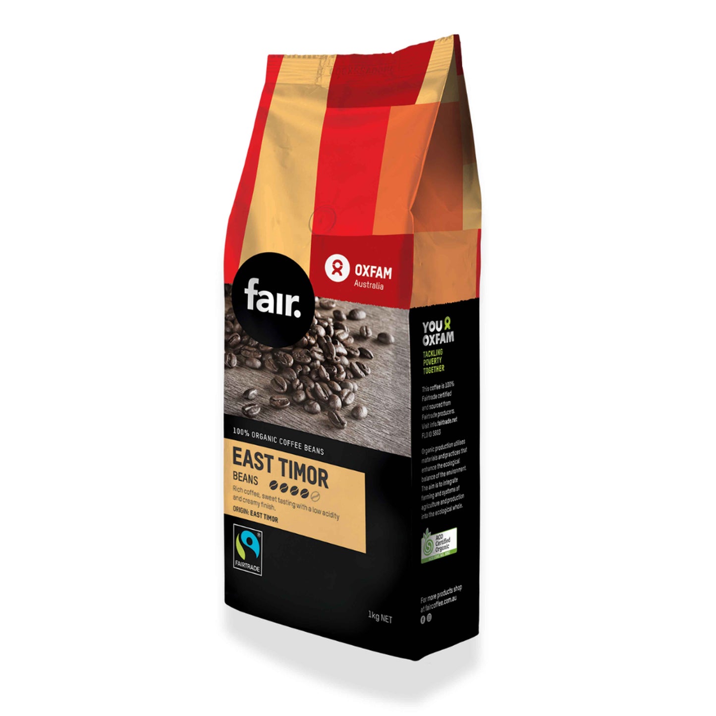 Oxfam fair East Timor Fairtrade Organic Coffee Beans 1kg