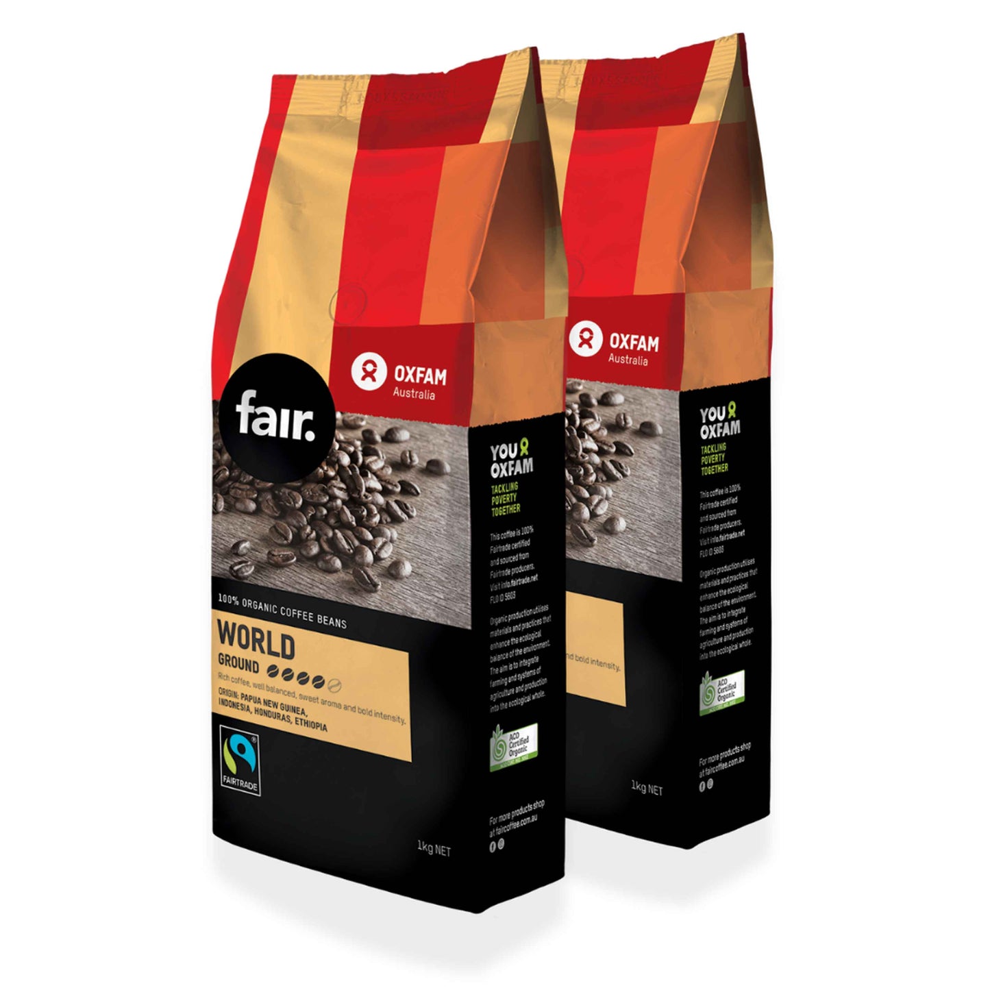 Oxfam fair World Blend Organic Ground Coffee 1kg