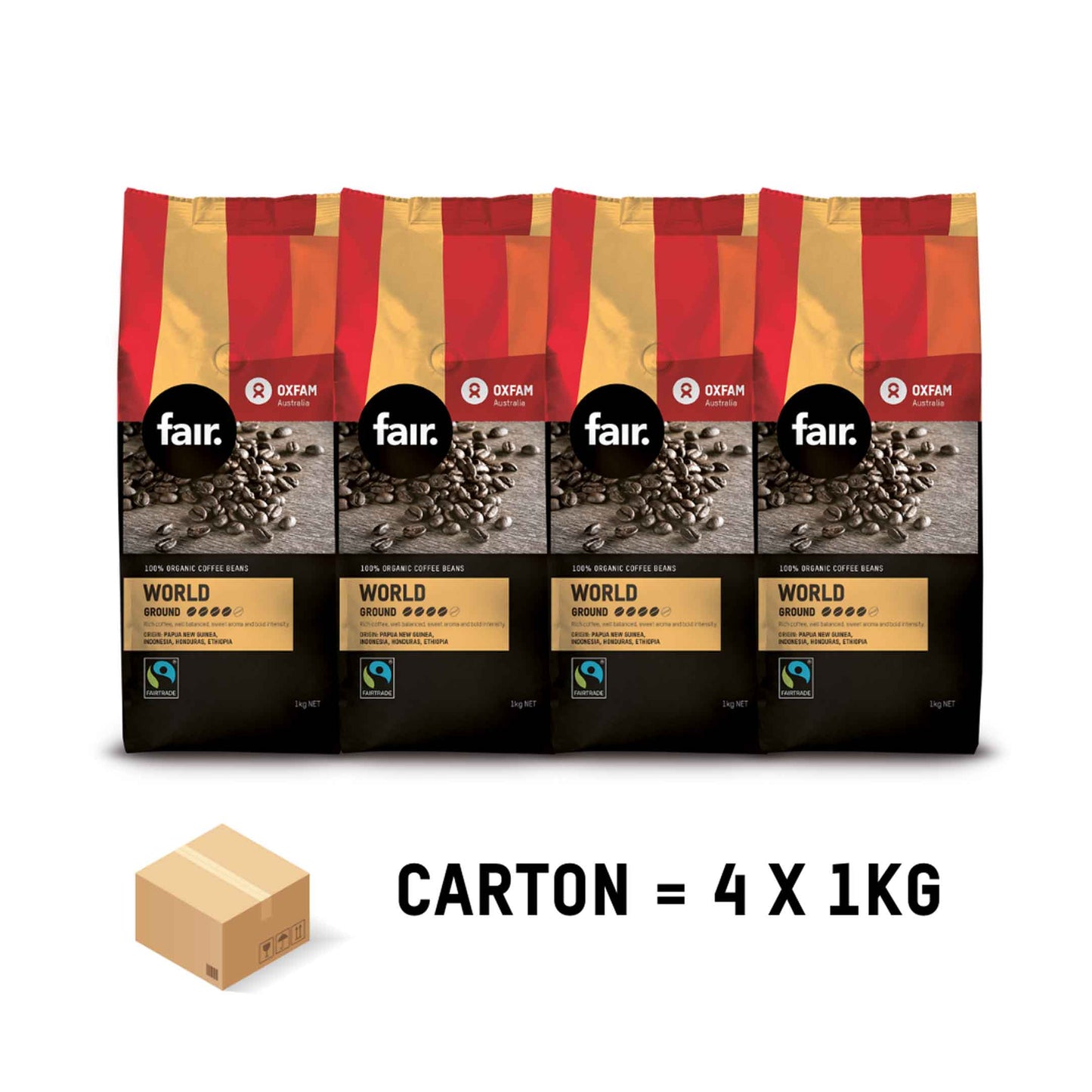 Bundle 4 by 1kg ground world coffee and save!