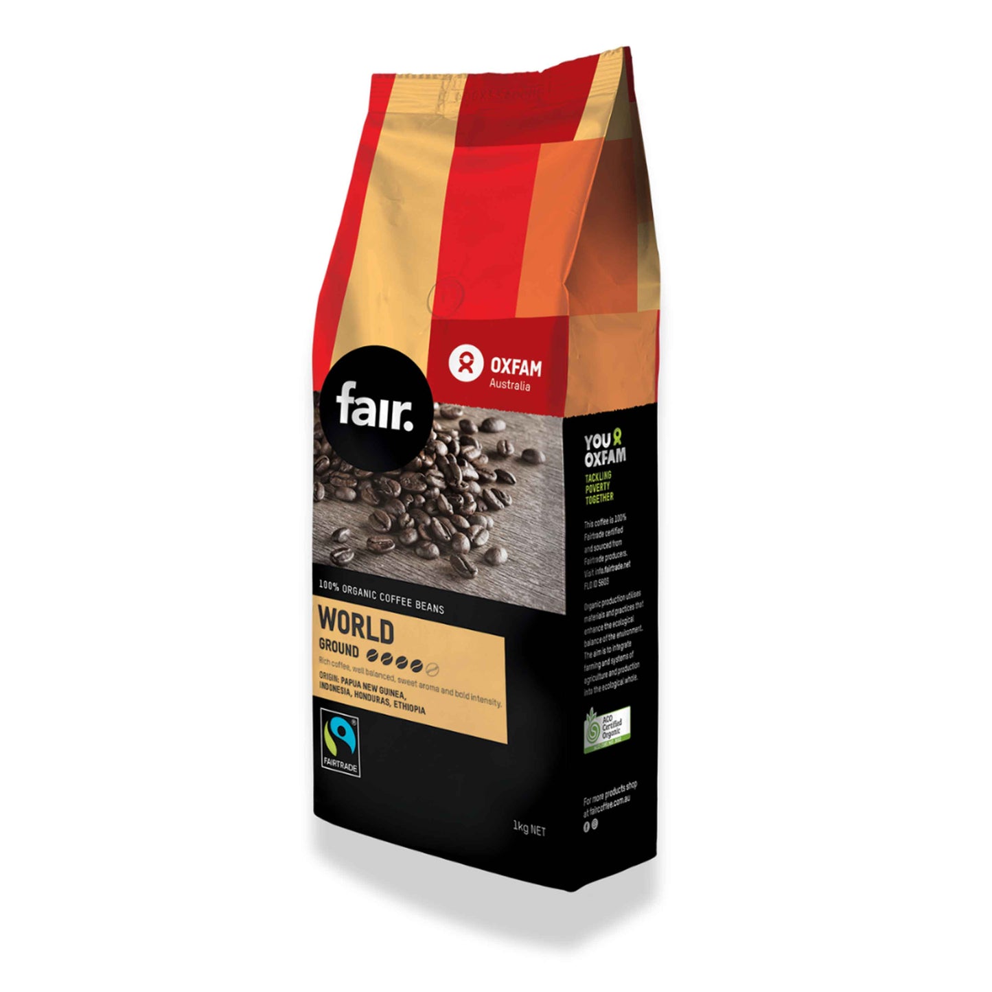 Oxfam fair World Blend Organic Ground Coffee 1kg