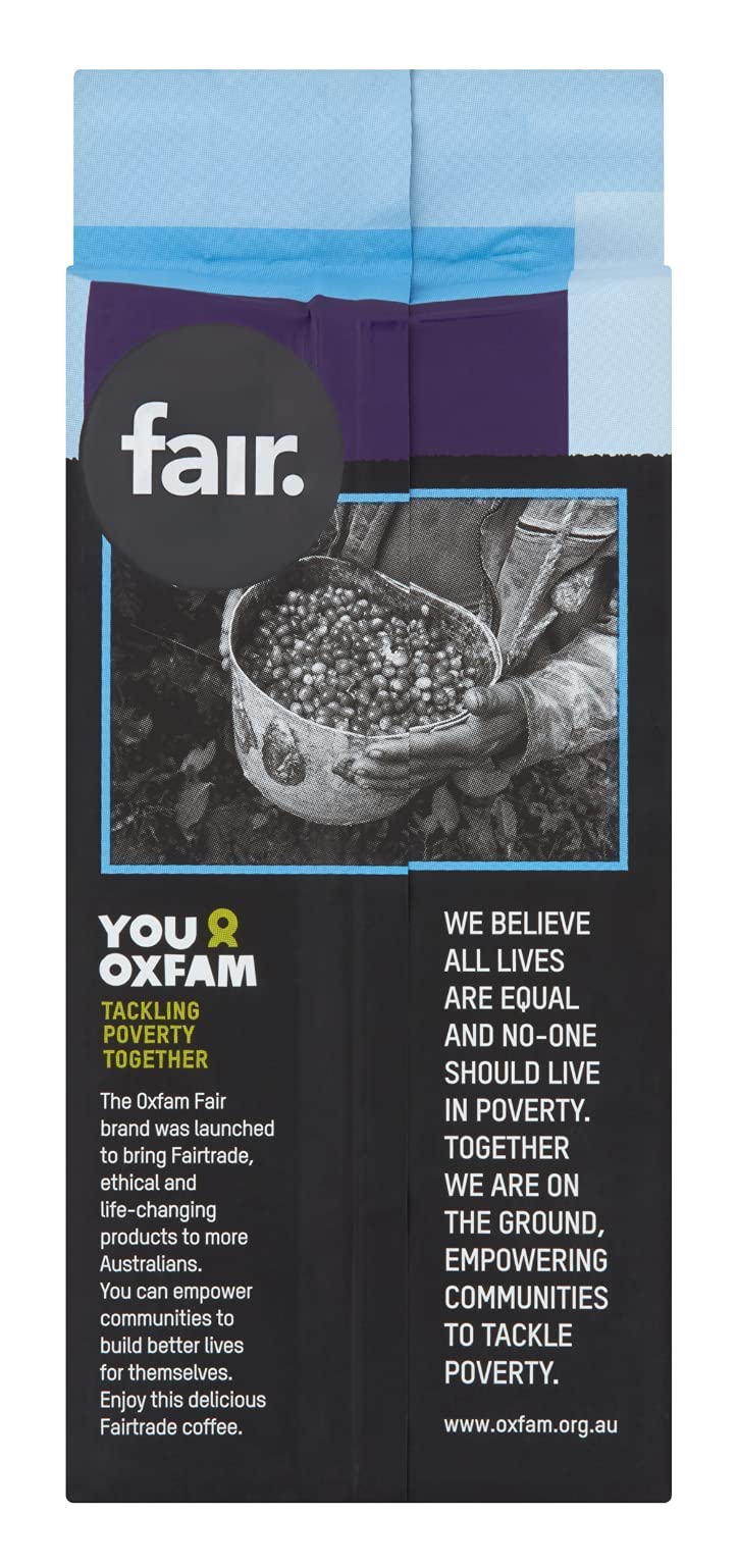 Carton 6 x Oxfam fair Fairtrade Peru Decaffeinated organic ground 250g