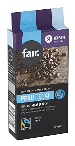 Carton 6 x Oxfam fair Fairtrade Peru Decaffeinated organic ground 250g