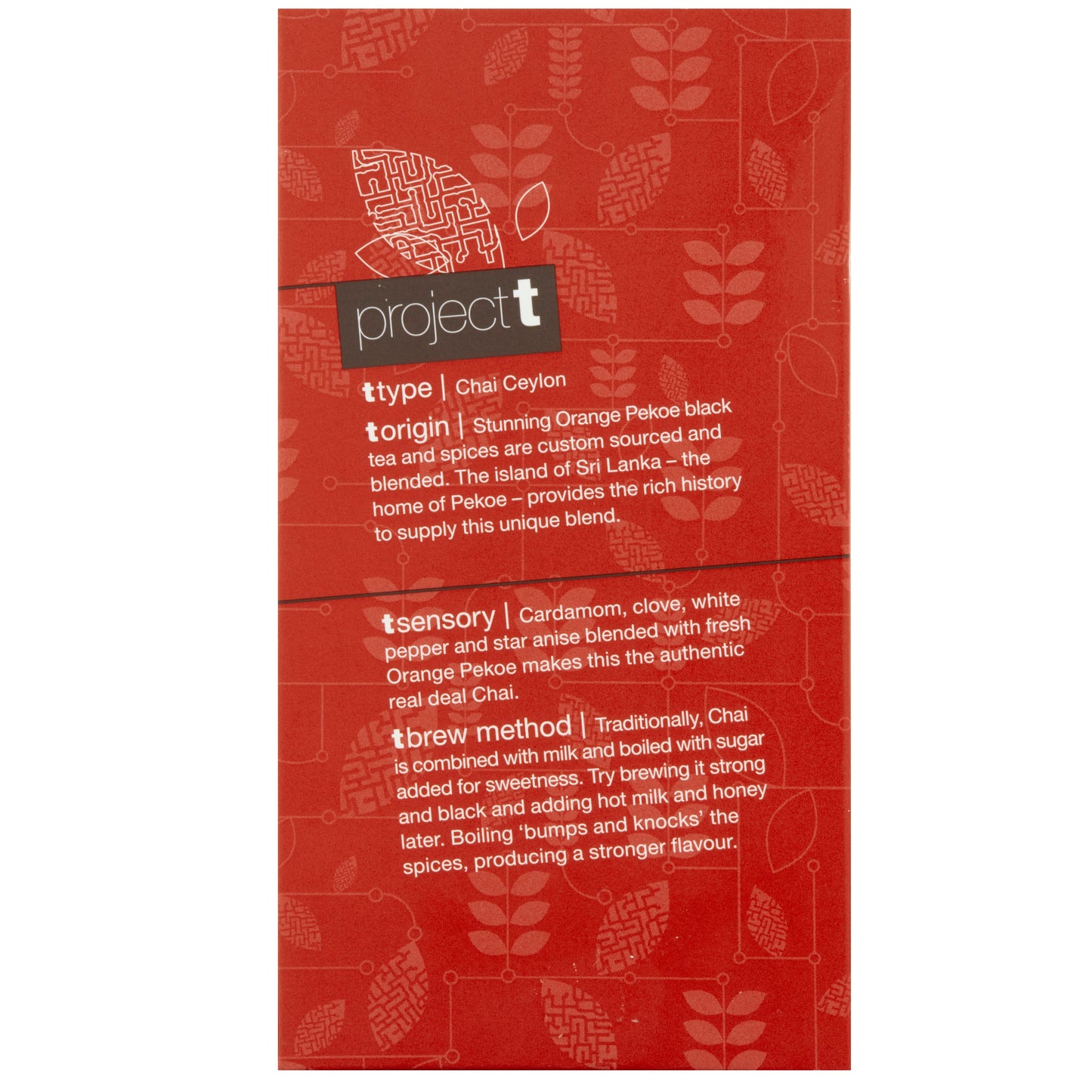 Project T Chai Loose Leaf Tea 80g Fair Coffee 