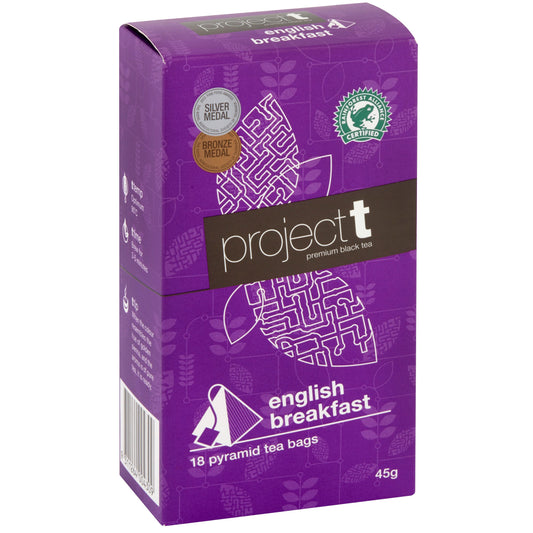 Project T English Breakfast Pyramid Tea Bags 18pk Fair Coffee 