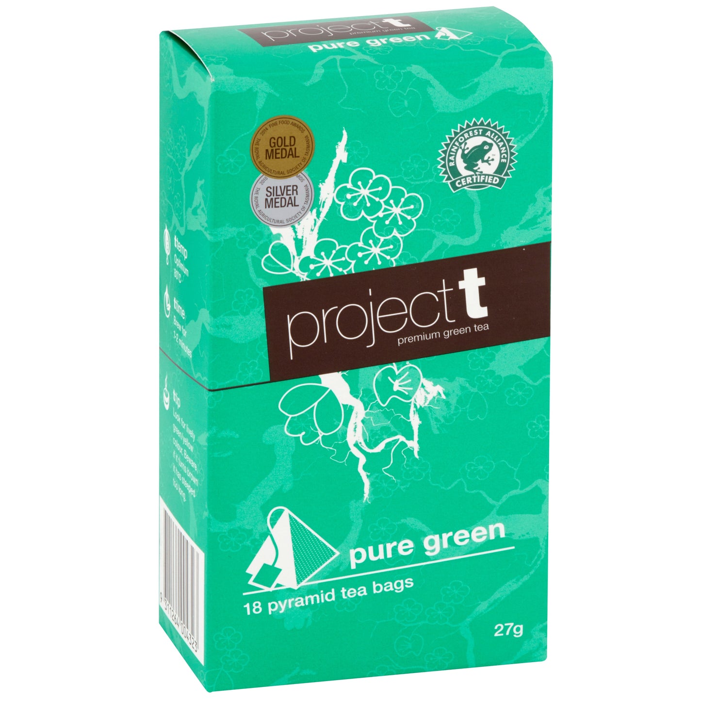 Project T Pure Green Pyramid Tea Bags 18pk Fair Coffee 