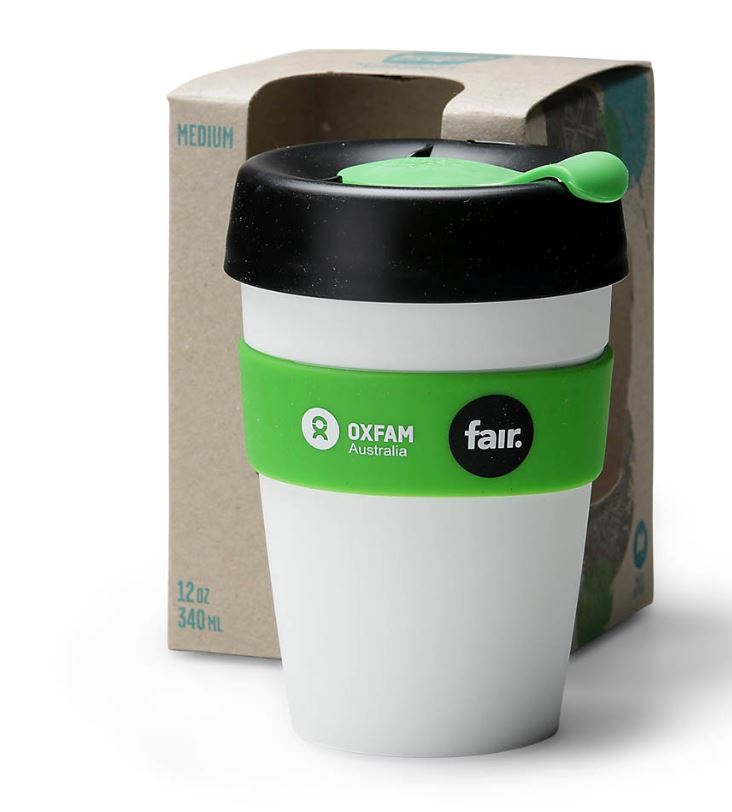 Oxfam fair KeepCup White 340mL