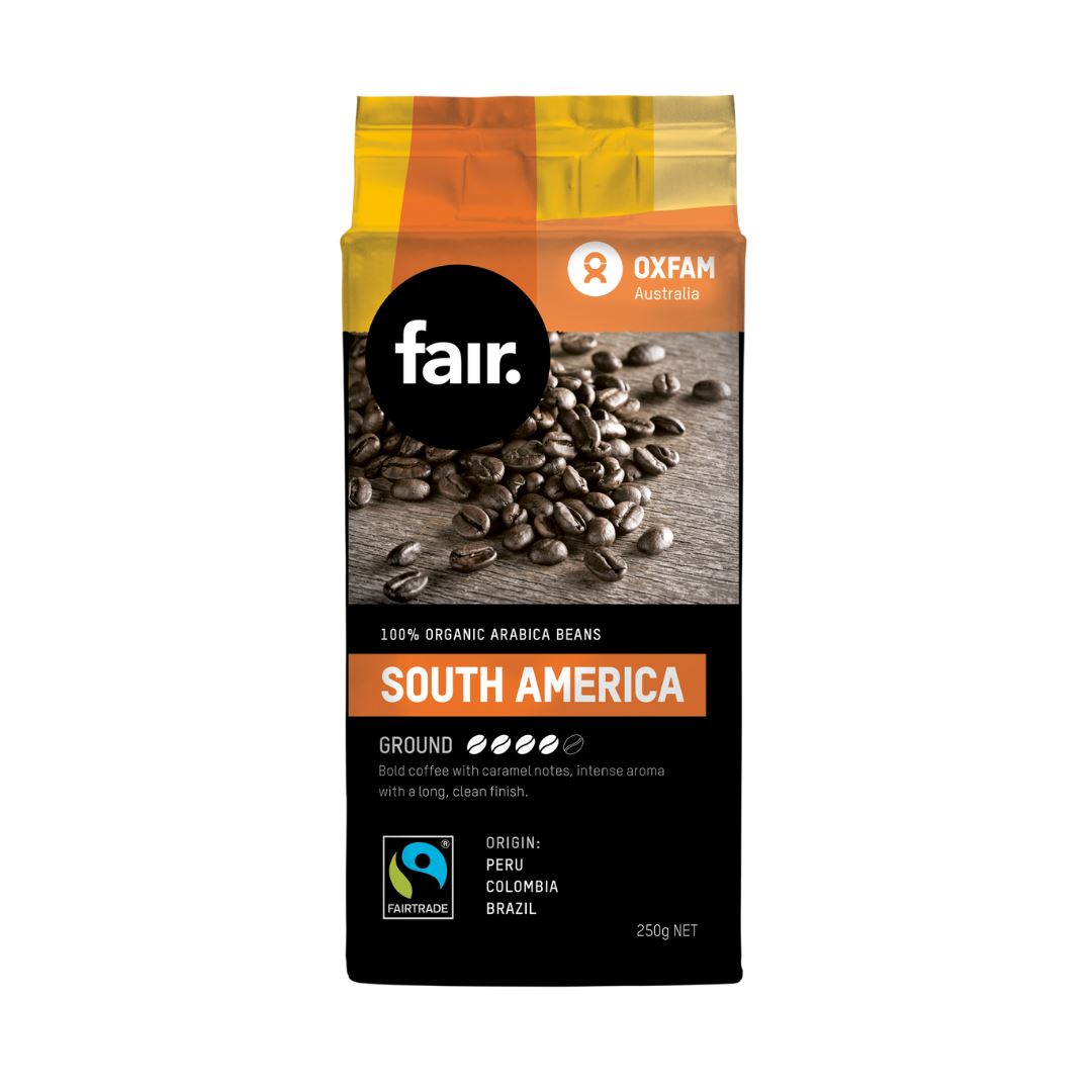 Oxfam fair South American Blend Organic Ground Coffee 250g Roasted Coffee Oxfam fair 