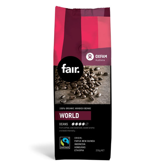Oxfam fair World Blend Organic Coffee Beans 250g Roasted Coffee Oxfam fair 