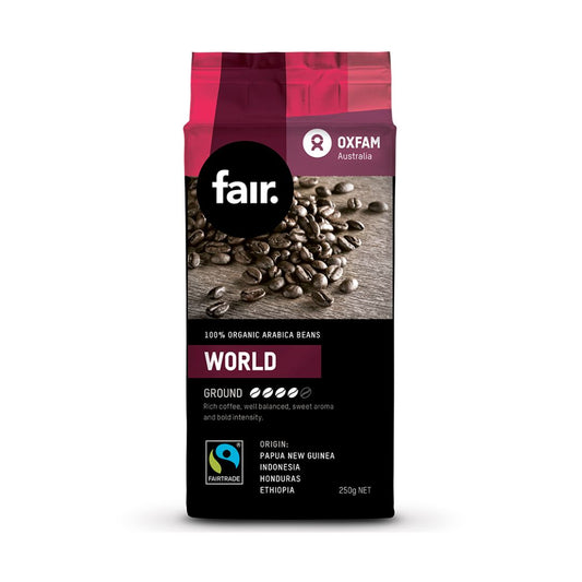 Oxfam fair World Blend Organic Ground Coffee 250g Roasted Coffee Oxfam fair 