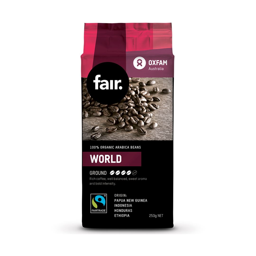 Oxfam fair World Blend Fairtrade Organic Ground Coffee 250g